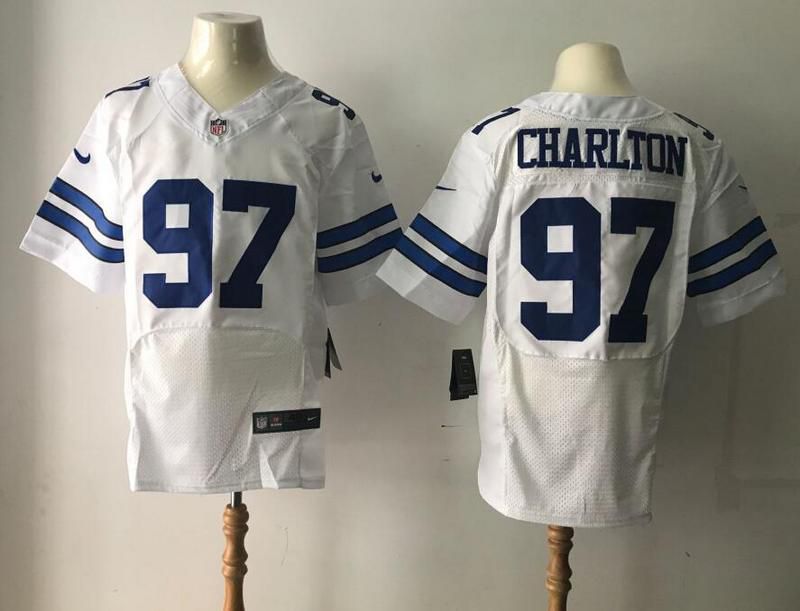 Men Dallas Cowboys 97 Charlton White Nike Elite NFL Jersey
